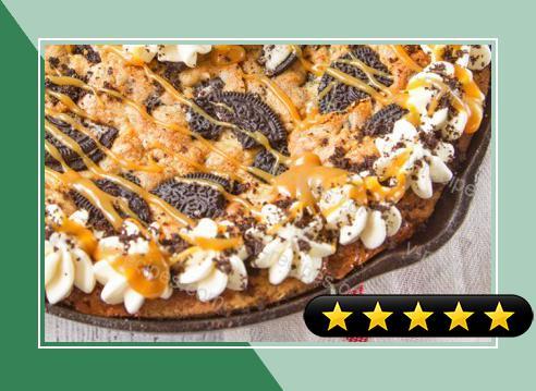 Salted Caramel-Filled Oreo Chocolate Chip Skillet Cookie recipe