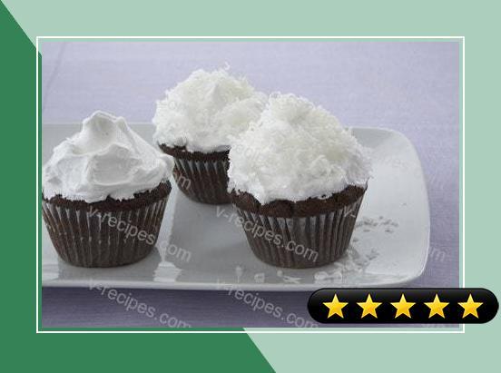 Chocolate-Almond Cupcakes with Fluffy Coconut Frosting recipe
