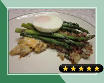 Poached Eggs with Asparagus over Hash Browns recipe