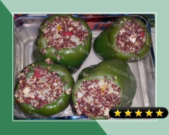 Quinoa and 3 Cheese Stuffed Bell or Poblano Peppers recipe