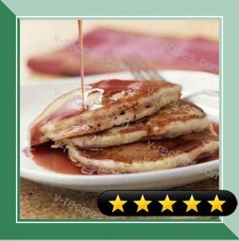 Buttermilk-Banana Pancakes with Pomegranate Syrup recipe