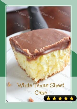 White Texas Sheet Cake with Chocolate Fudge Frosting recipe