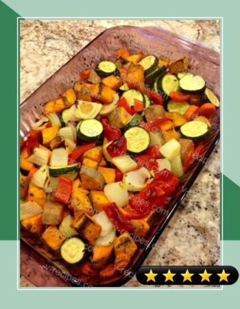 Cheese-topped Roasted Veggie Medley recipe