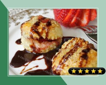 Flaky Brie Cheese & Strawberry Puff Pastry Ravioli with Chocolate Sauce recipe