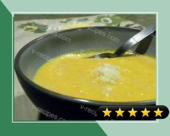 Squash and Parsnip Soup with Roasted Red Pepper recipe