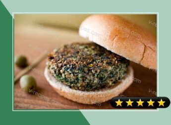 Mushroom Burgers With Almonds and Spinach recipe