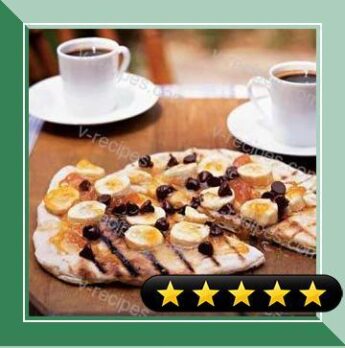 Chocolate Pizza with Apricot Preserves and Bananas recipe