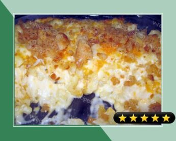 Home Style Macaroni and Cheese W. Sweet Roll Bread Crumb Topping recipe