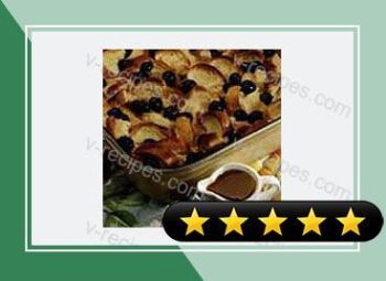 Blueberry Bread Pudding With Caramel Sauce recipe