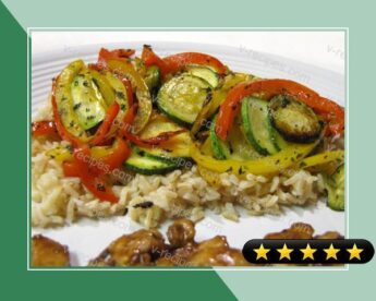 Easy Brown Rice With Peppers and Zucchini recipe