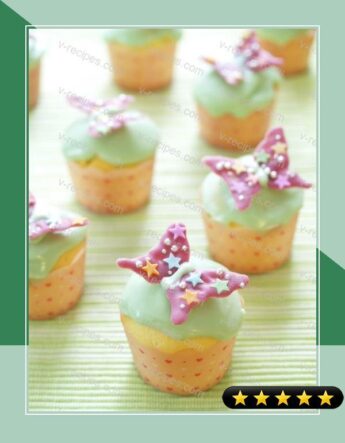Spring Coloured Butterfly Cheese Cupcakes recipe