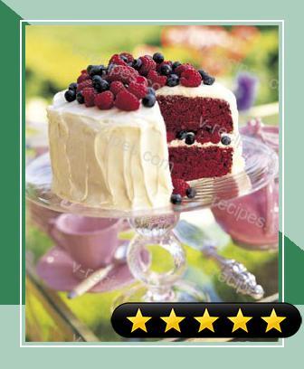 Red Velvet Cake with Raspberries and Blueberries recipe
