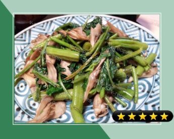 Ong Choy and Mushrooms with Oyster Sauce recipe