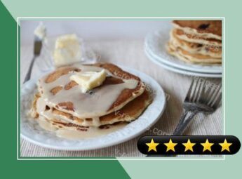 Blueberry Walnut Oatmeal Pancakes with Vanilla Maple Glaze recipe
