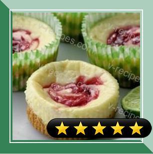Key Lime Cheesecakes with Raspberry Swirls recipe