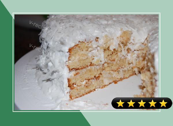 Alton Brown's Coconut Cake With 7 Minute Frosting recipe