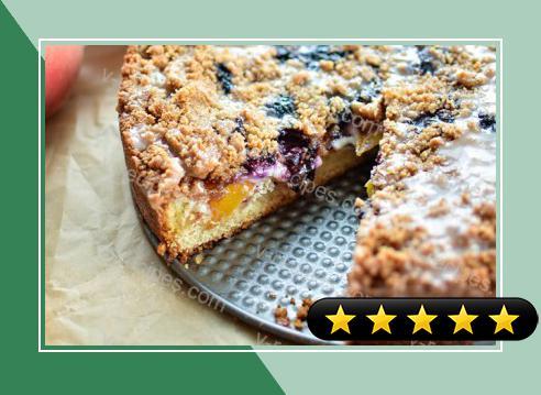 Blueberry and Peach Crumble Cake recipe