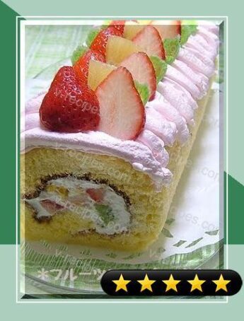 Easy Fluffy Fruit Roll Cake recipe