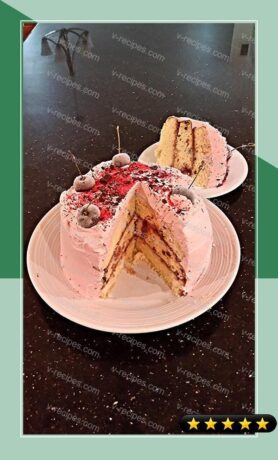 Vanilla Chip Layer Cake with Cherry Curd Filling recipe