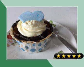Chocolate Genoise Sponge Cupcakes with Whipped Cream and Blue Fondant recipe