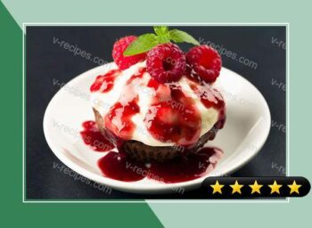 Chocolate cupcakes with raspberries recipe