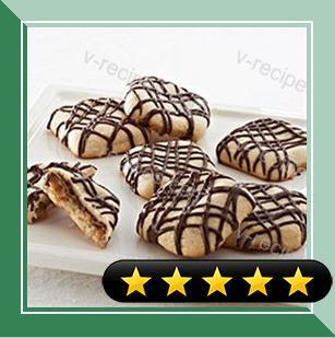 Sugar Cookies with Caramel Pockets and Chocolate Drizzle recipe