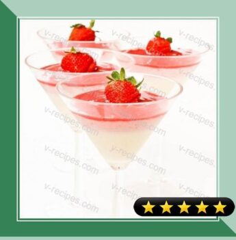 Creme Fraiche Panna Cotta with Strawberry Mousse and Puree recipe