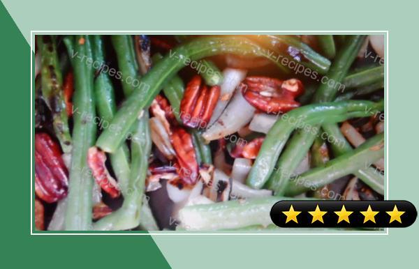 Roasted Green Beans With Garlic, Onions and Pecans recipe