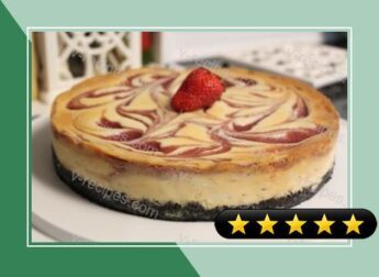 White Chocolate Strawberry Swirl Cheesecake recipe