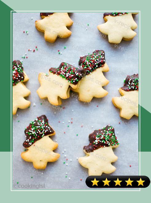 Chocolate-Dipped Christmas Tree Cookies recipe