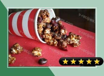 Chocolate Caramel Corn with Cranberries and Almonds recipe
