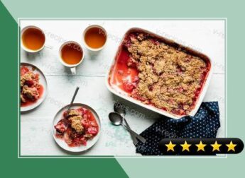 Strawberry Rhubarb Compote with Matzo Streusel Topping recipe