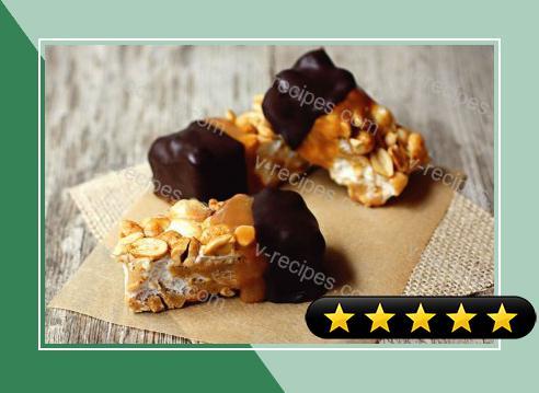 Chocolate Dipped Salted Nut Roll Bars recipe