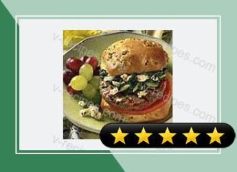 Spinach-Feta Topped Burgers recipe