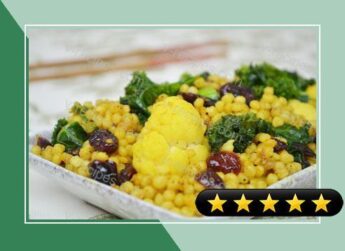 Curry Pearl Couscous with Kale, Cauliflower and Dried Cranberries recipe