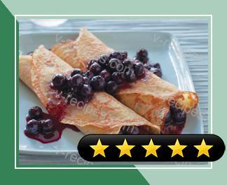 Sweet Cornmeal Crepes with Fresh Blueberries recipe