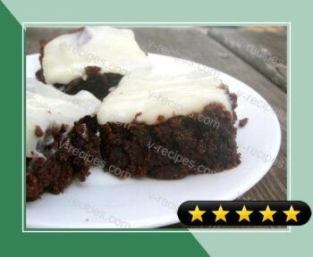 Triple Chocolate Brownies with White Chocolate Cream Cheese Frosting recipe