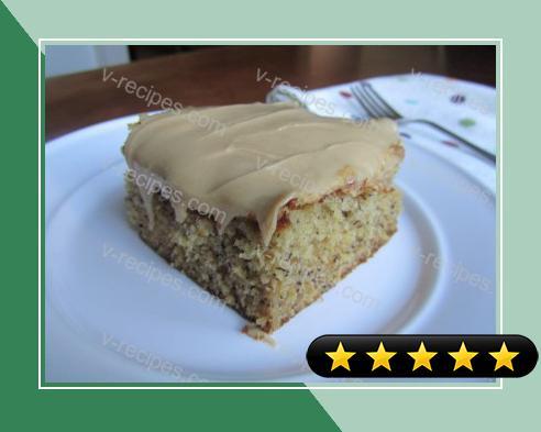 Peanut Butter and Banana Cake with Peanut Butter Honey Frosting recipe