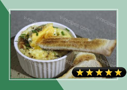 Cheese and Tomato Baked Eggs with Toast Soldiers recipe