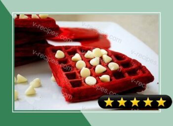 Red Velvet Waffles with Maple Cream Cheese Syrup recipe
