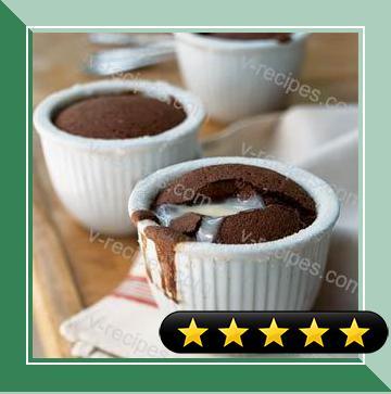 Rich Chocolate Souffle Cakes with Creme Anglaise recipe