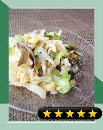 Delicious Maitake Mushroom, Cabbage & Scrambled Egg Salad recipe