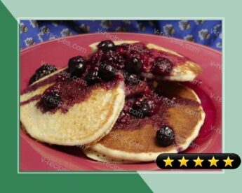 Cornmeal Pancakes With Blueberry Maple Syrup recipe