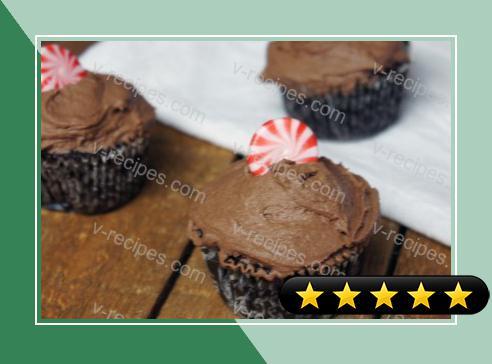 Salted Devils Food Cupcakes with Chocolate Peppermint Frosting recipe