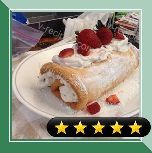 Angel Food Cake and Strawberry Cream Roll recipe