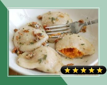 Sweet Potato Ravioli with Pecans and Herb Brown Butter Sauce recipe