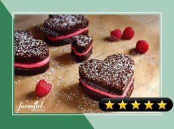 Fudgy Brownie Hearts with Fresh Raspberry Buttercream recipe