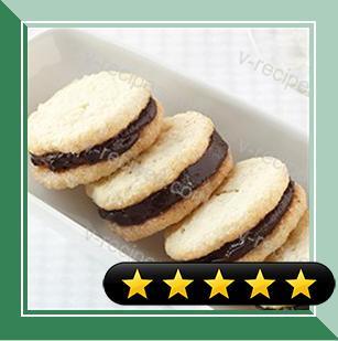 Cream Cheese Sandwich Cookies with Dark Chocolate Filling recipe