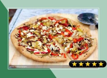 Portobello Mushroom, Fresh Peppers And Goat Cheese Pizza recipe
