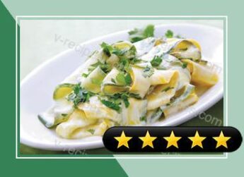 Paula Deen's Squash Ribbons in a Creamy Chive and Onion Sauce recipe